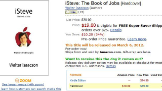 Official Steve Jobs Biography Gets a Cover and Price Thanks to Amazon